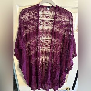 Lane Bryant purple lace kimono